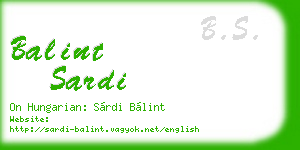 balint sardi business card